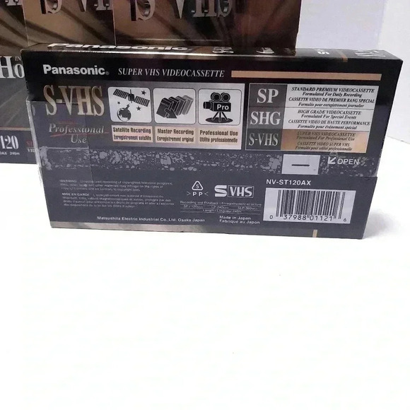 Panasonic Super-VHS Tape ST-120 Lot Of 5 New Sealed - Picture 2 of 2